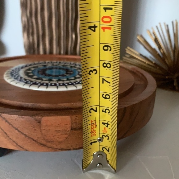 Flower Power Goodwood Cheese Tray pedestal tile wooden Mexican style boho‎ - Picture 5 of 12